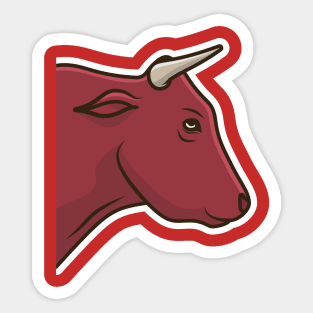 Danger Cow Head Sticker design vector illustration. Animal object icon concept. Farm animal cow cartoon character sticker design. Eid Mubarak icon concept. Sticker